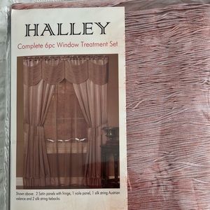Halley Satin 6 piece window curtains (2 sets)